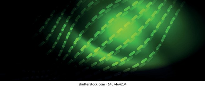 Smoky glowing waves in the dark. Dark abstract background with neon color light and wavy lines