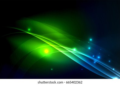 Olas brillantes húmedas en el fondo abstracto oscuro vectorial