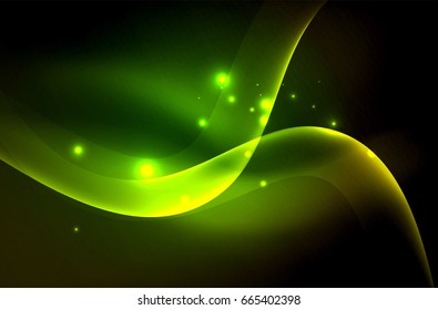 Olas brillantes húmedas en el fondo abstracto oscuro vectorial