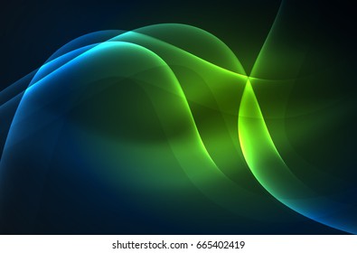 Olas brillantes húmedas en el fondo abstracto oscuro vectorial