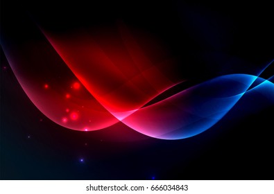 Olas brillantes húmedas en el fondo abstracto oscuro vectorial
