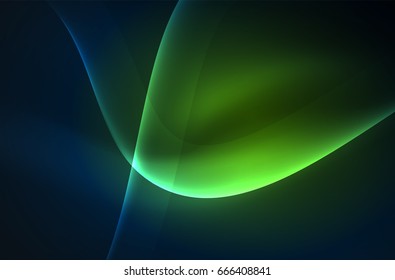 Olas brillantes húmedas en el fondo abstracto oscuro vectorial