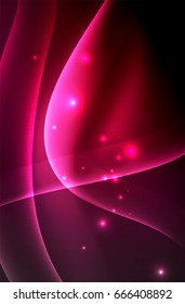 Olas brillantes húmedas en el fondo abstracto oscuro vectorial