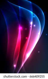 Olas brillantes húmedas en el fondo abstracto oscuro vectorial