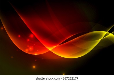 Olas brillantes húmedas en el fondo abstracto oscuro vectorial