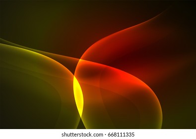 Olas brillantes húmedas en el fondo abstracto oscuro vectorial