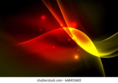 Olas brillantes húmedas en el fondo abstracto oscuro vectorial