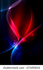 Olas brillantes húmedas en el fondo abstracto oscuro vectorial