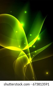 Olas brillantes húmedas en el fondo abstracto oscuro vectorial