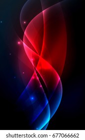 Olas brillantes húmedas en el fondo abstracto oscuro vectorial