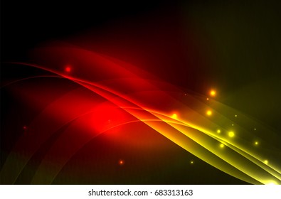 Olas brillantes húmedas en el fondo abstracto oscuro vectorial