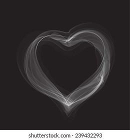 Smoky heart shape on the black background