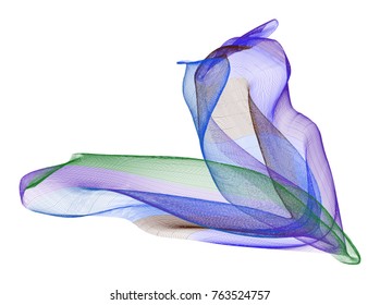 Smoky line art illustrations background abstract, artistic texture. Vector isolated on white.
