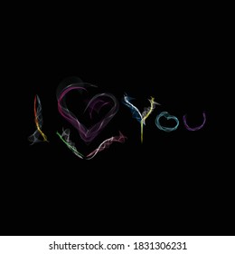 smoky i love you text effect in colorful schemes free vector