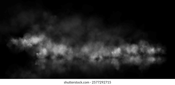 A smoky and misty effect featuring soft, cloudy white shapes spreading out on a transparent checkered background, ideal for atmospheric or special effects designs.	