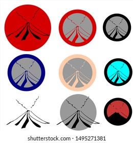 smoky mountain vector, volcanic eruption logo and mountain cloud logos / symbol