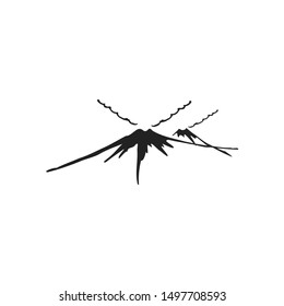 smoky mountain vector, volcanic eruption logo and mountain cloud logos / symbol. this is a natural volcano landscape vector with smoke or cloud. cloudy or smoky volcano or mountain.