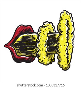 smoky mouth lips hand drawing art illustration sketch 