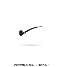 Smoky pipe. Flat icon.