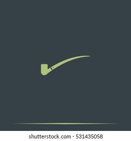 Smoky pipe. Flat icon.