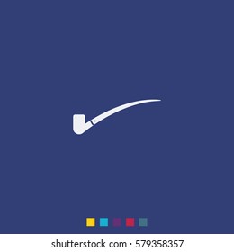 Smoky pipe. Flat icon.