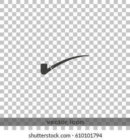 Smoky pipe. Flat icon.