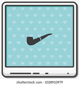 Smoky pipe flat vector icon.