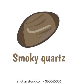 Smoky quartz stone in vector.
