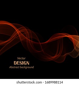 
Smoky smooth vector red wave. Abstract background, design element.