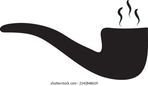 Smoky tobacco pipe. Flat vector web icon.eps
