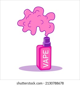 smoky vape cigarette vector illustration