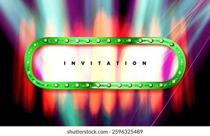 Smoky vector stage interior shining with light from a projector. Vector illustration