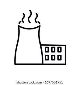 smoky waste from a power plant  icon vector graphics