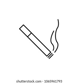 smoldering cigarette icon. Element of simple icon for websites, web design, mobile app, info graphics. Thin line icon for website design and development, app development  on white background