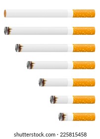 smoldering cigarette vector illustration isolated on white background