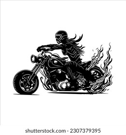 Smoldering lowride biker with helmet and goggles