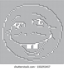 Smoling mosaic face