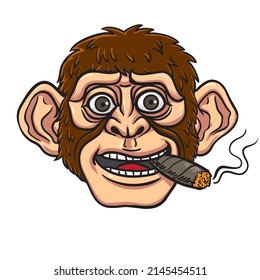 Smooking Monkey Cartoon Character vector Illustration