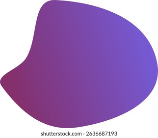 A smooth, abstract, amoeba-like shape with a gradient fill transitioning from deep purple to soft blue against a transparent background.