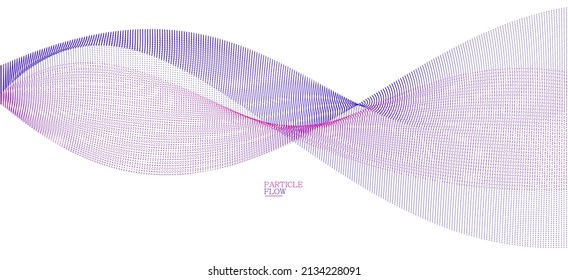 Smooth abstract background with arrays of flowing particles, light and soft vector design, luxury style illustration, motion wind effect.