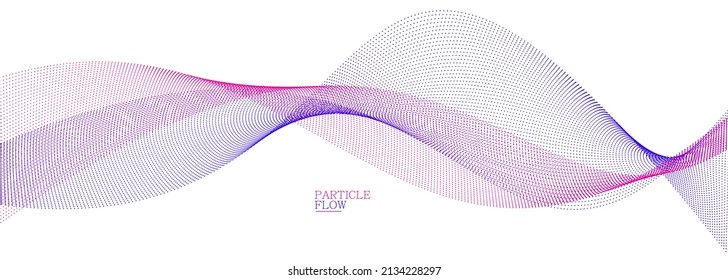 Smooth abstract background with arrays of flowing particles, light and soft vector design, luxury style illustration, motion wind effect.