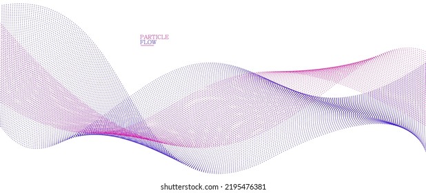 Smooth abstract background with arrays of flowing particles, light and soft vector design, luxury style illustration, motion wind effect.