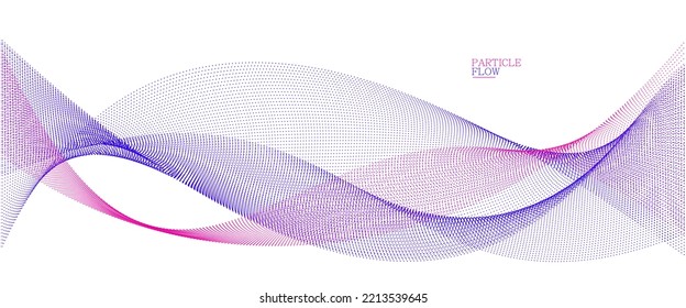 Smooth abstract background with arrays of flowing particles, light and soft vector design, luxury style illustration, motion wind effect.