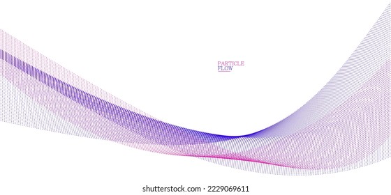 Smooth abstract background with arrays of flowing particles, light and soft vector design, luxury style illustration, motion wind effect.