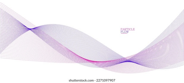 Smooth abstract background with arrays of flowing particles, light and soft vector design, luxury style illustration, motion wind effect.