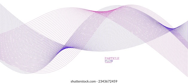 Smooth abstract background with arrays of flowing particles, light and soft vector design, luxury style illustration, motion wind effect.