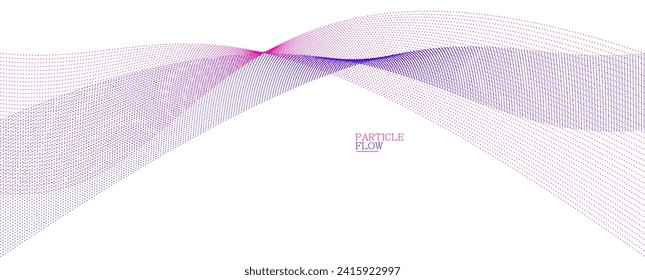 Smooth abstract background with arrays of flowing particles, light and soft vector design, luxury style illustration, motion wind effect.