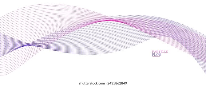 Smooth abstract background with arrays of flowing particles, light and soft vector design, luxury style illustration, motion wind effect.