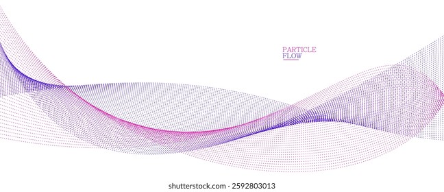 Smooth abstract background with arrays of flowing particles, light and soft vector design, luxury style illustration, motion wind effect.