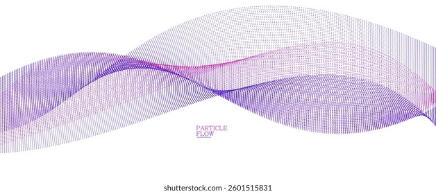 Smooth abstract background with arrays of flowing particles, light and soft vector design, luxury style illustration, motion wind effect.